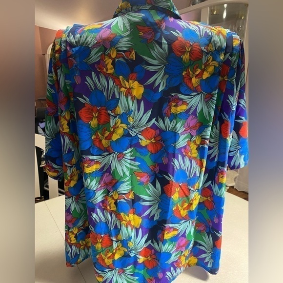 EXPRESS Plus vtg Summer Hawaiian Tropical
Floral Graphic Prints Shirt Sz XL - Picture 12 of 16